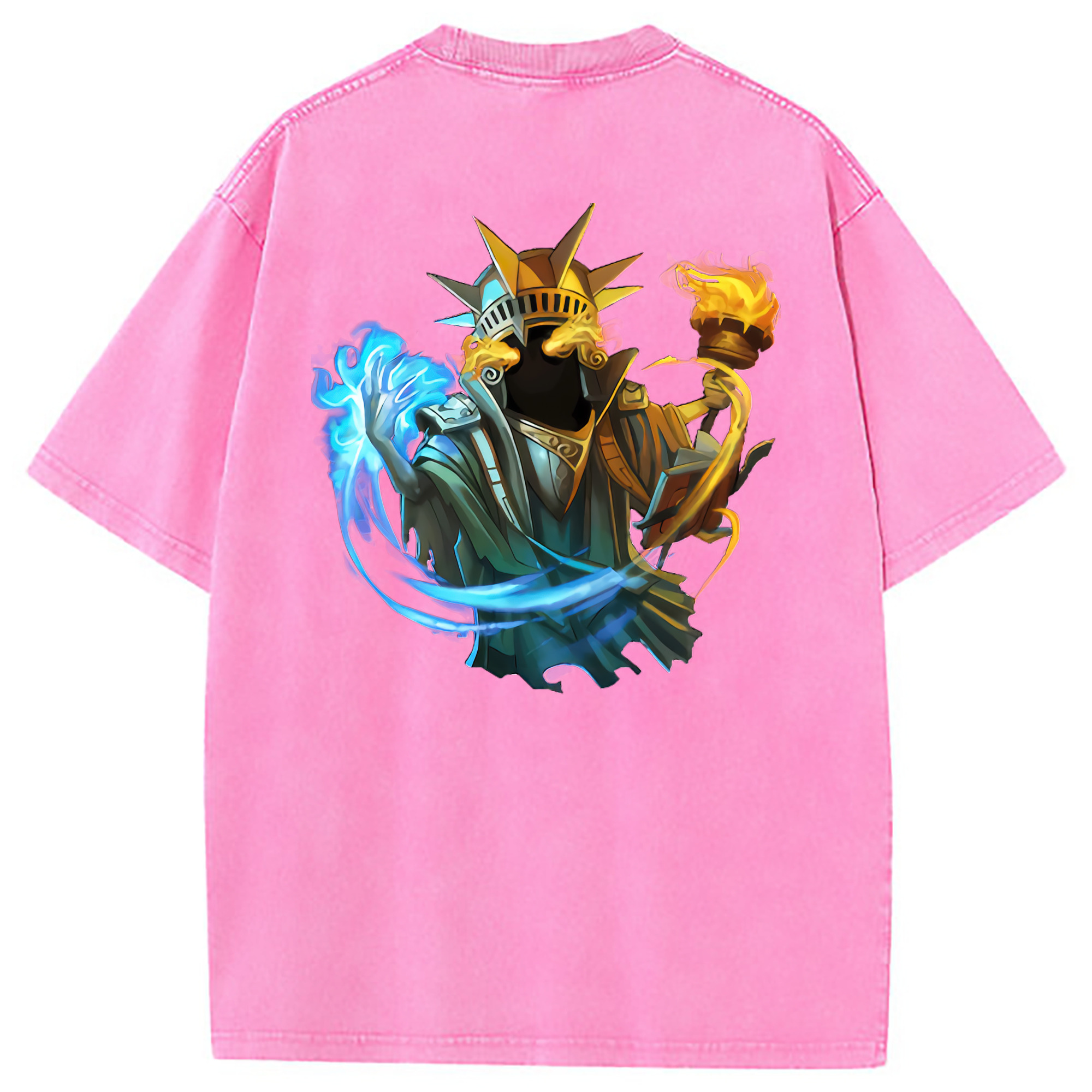 （画像用） リーグ・オブ・レジェンド League of Legends LOL 綿100% ヴィンテージ風 半袖Tシャツ（背面プリント）